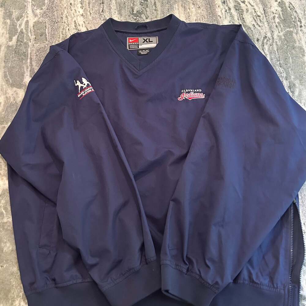 Nike Cleveland Indians MLB Alumni Pullover Windbreaker Jacket Mens XL - RARE